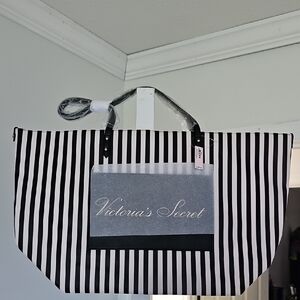 Victoria's Secret Black and White Tote Bag